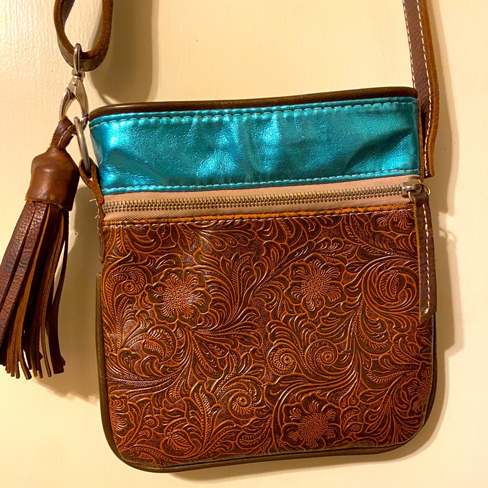 Consuela tooled crossbody